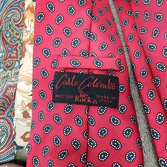 Four Piece Tie Assortment Set Mens Christian Dior Claudio Gatti Carlo Colombo - Picture 5 of 7